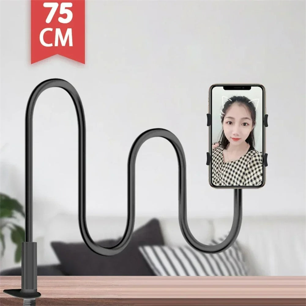 360 Flexible Bedside Desktop Overhead Phone Holder, Lazy Gooseneck Long Arm Clip Bracket, For iPhone Samsung Live Stream