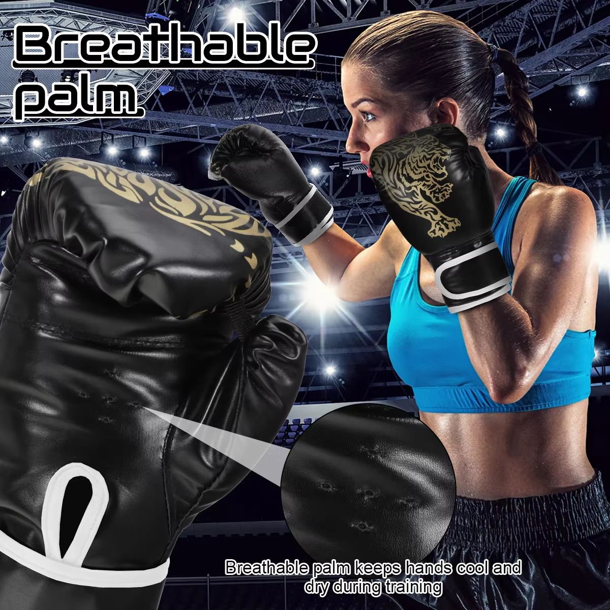 Breathable PU Leather Boxing Gloves  Adult  Kids Training Kickboxing Gloves For Indoor And Outdoor  4