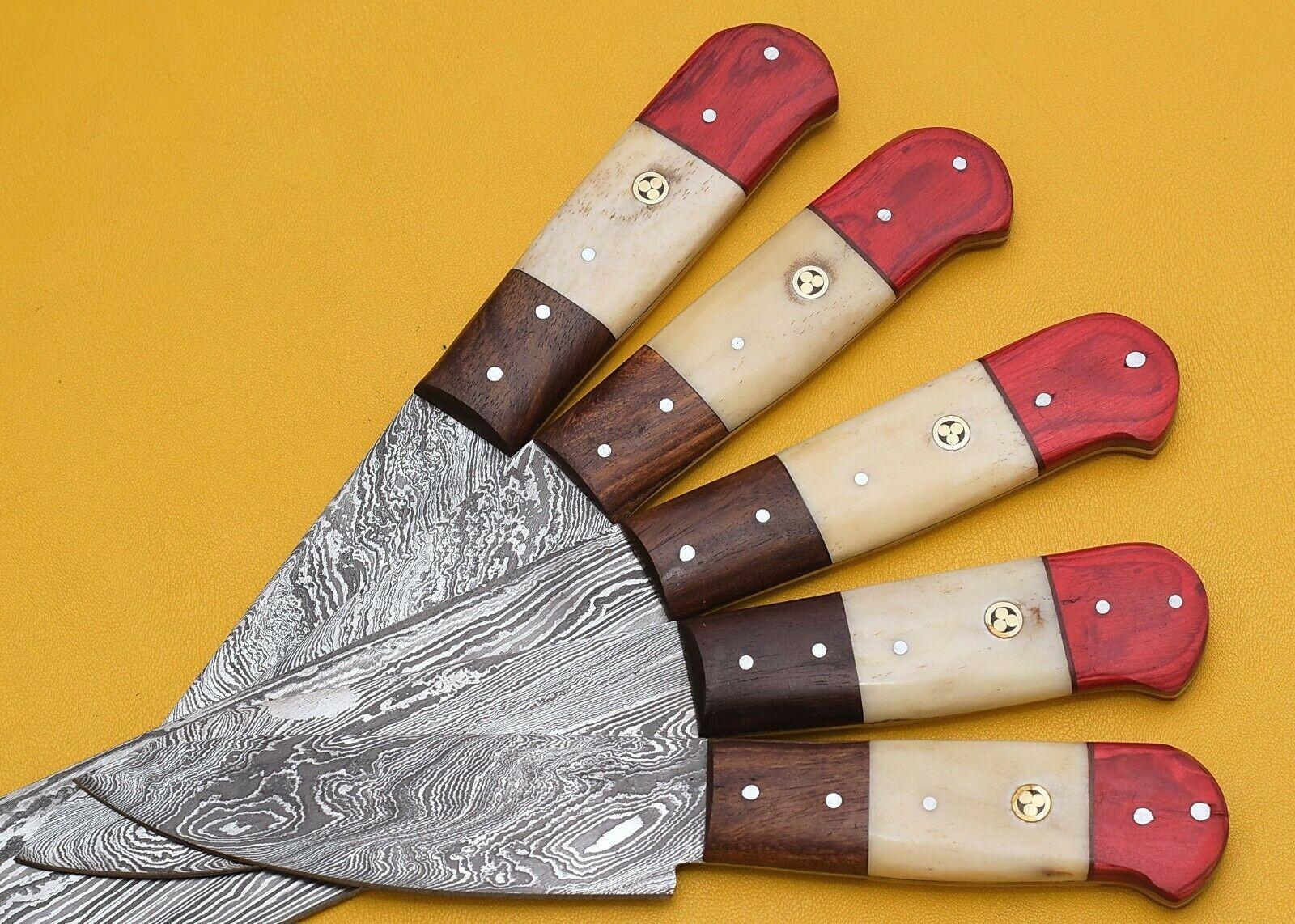 Custom Handmade Damascus Chef Knives Set – Popular Wood Handle