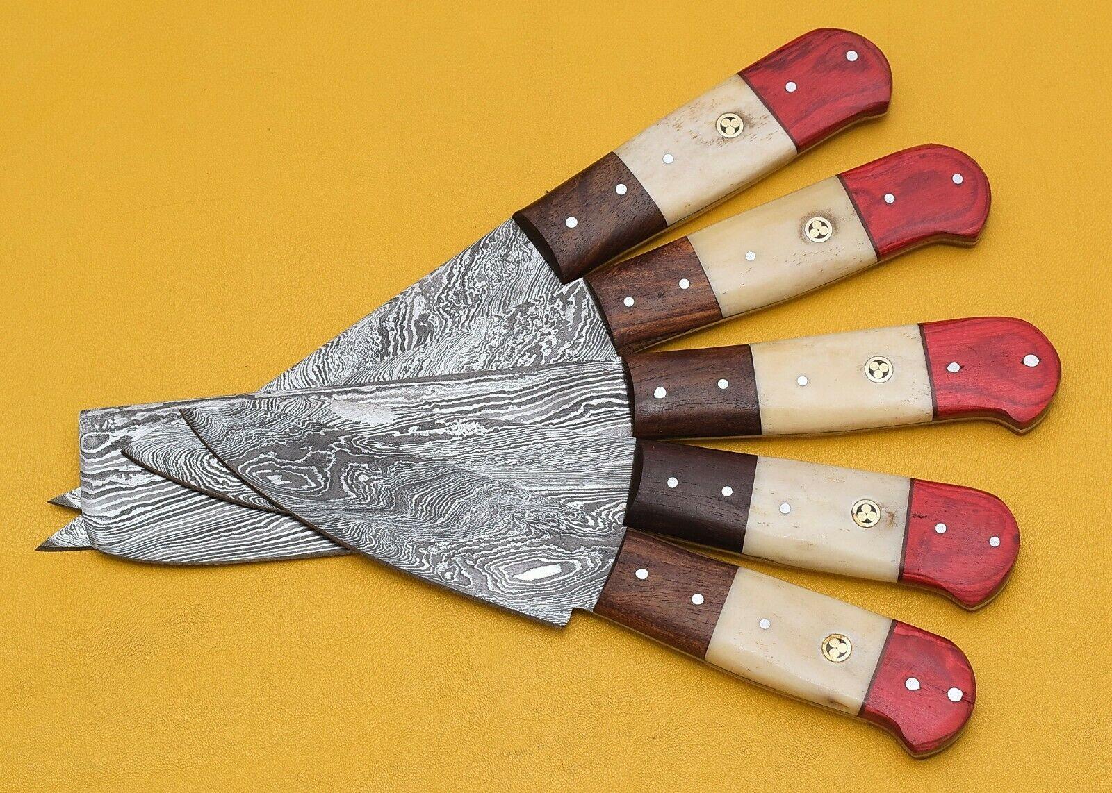 Custom Handmade Damascus Chef Knives Set – Popular Wood Handle