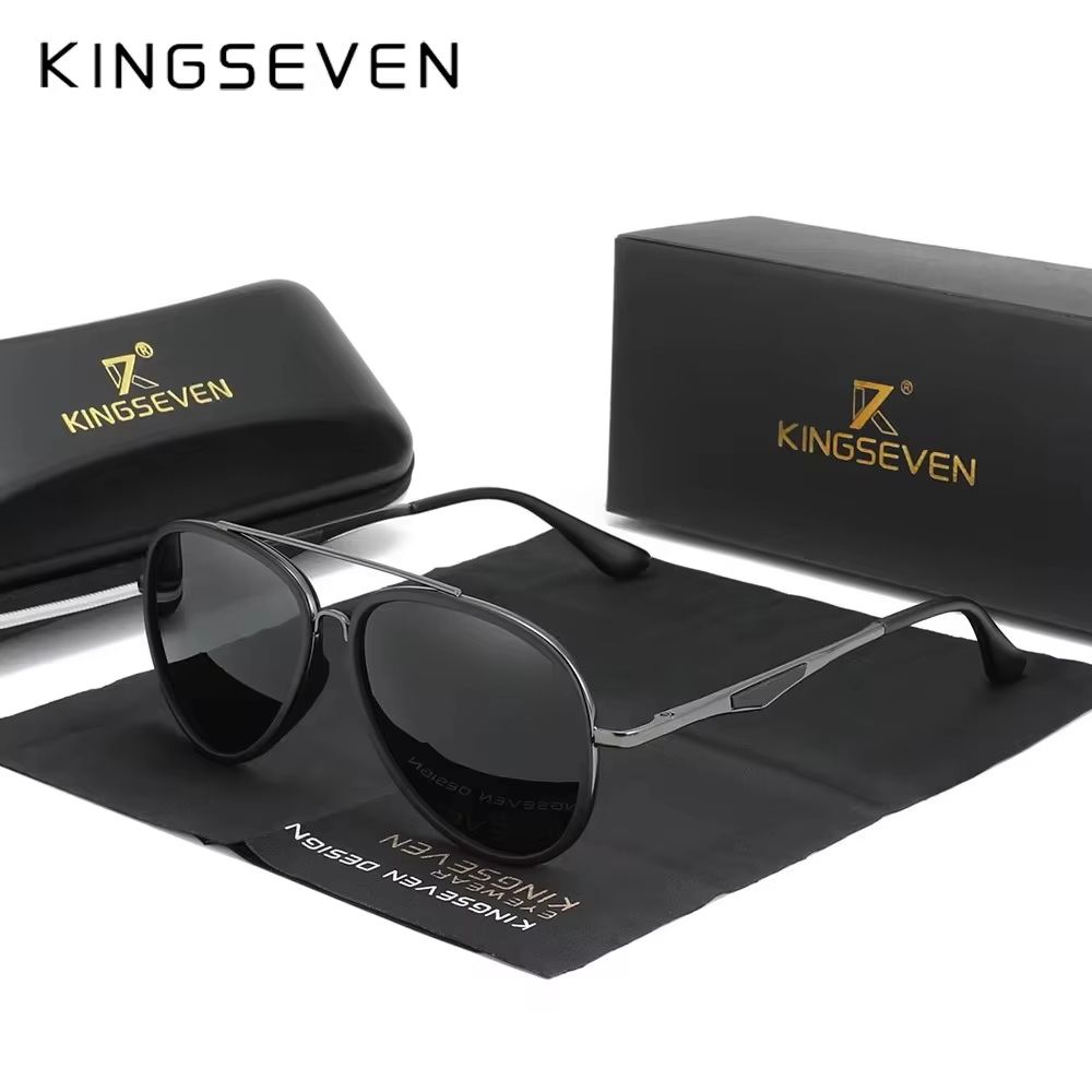 KINGSEVEN 2024 Classic Pilot Polarized Sunglasses – Men's Driving UV Protection Eyewear