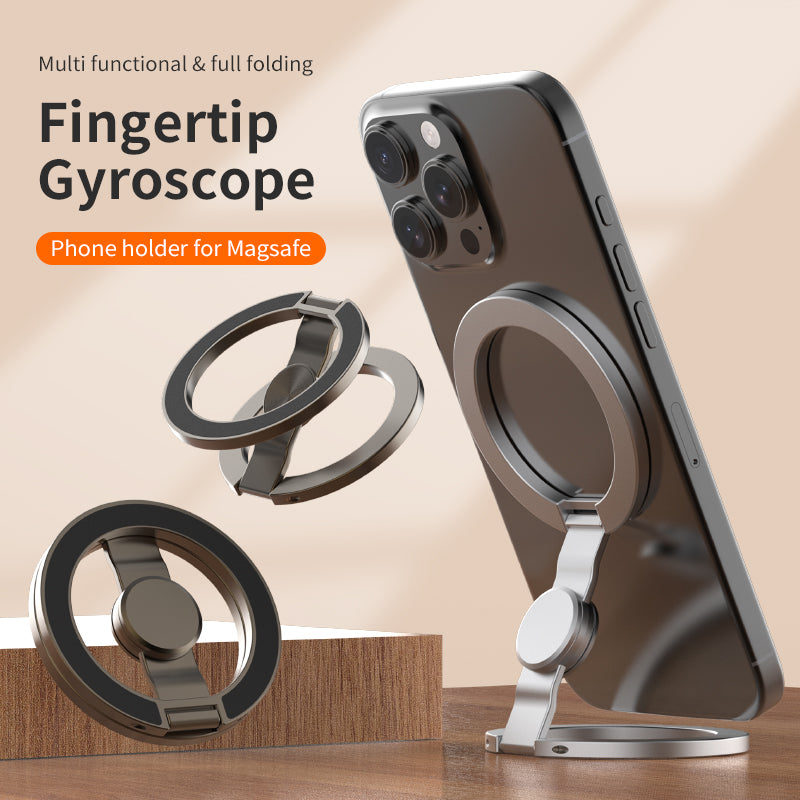 Portable Phone Holder For IPhone Samsung Double Magnetic Phone Ring Stand Foldable Rotate Super Mag 1