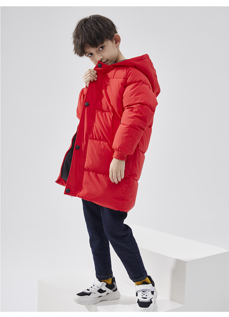 Winter Coat, Thick Padded Baby Jacket, Childrens Down Padded Jacket for Boys and Girls, Medium Long Jacket