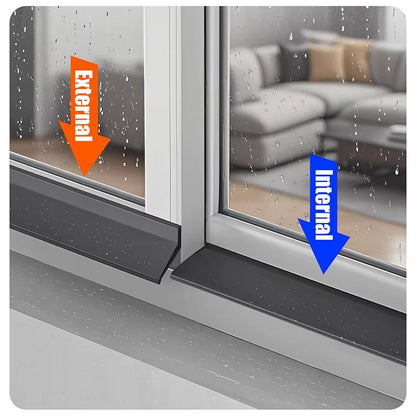 Aluminum Alloy Window Water Deflector  Waterproof Blocking Bar  Sealing Strip For Home Windows 1