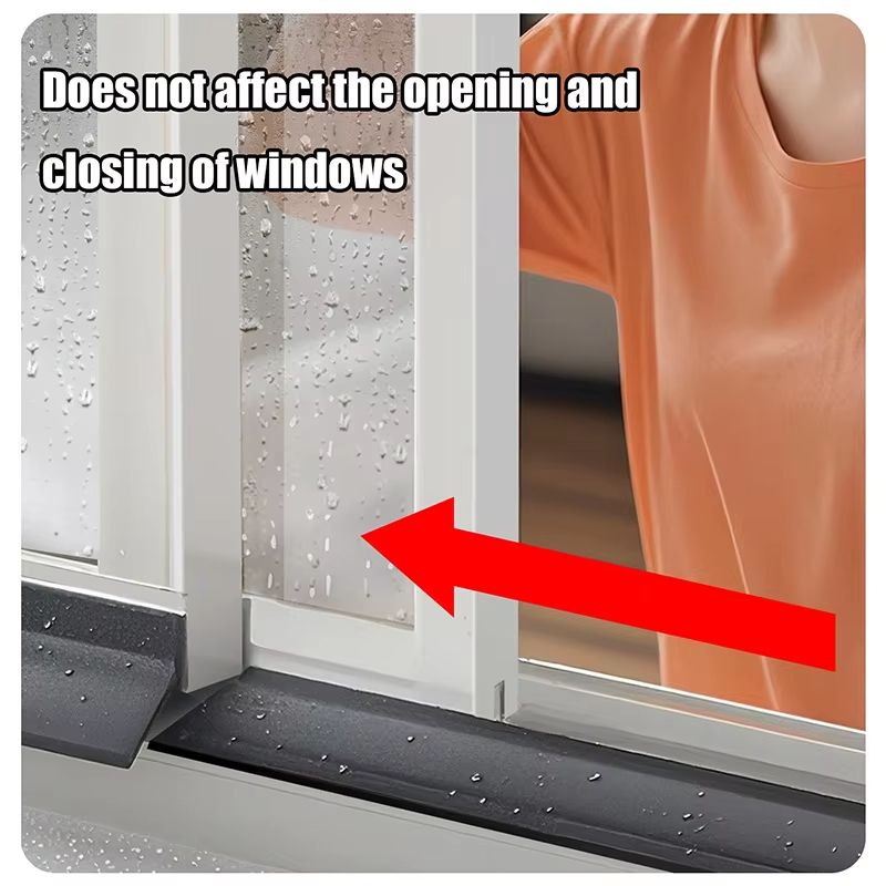 Aluminum Alloy Window Water Deflector  Waterproof Blocking Bar  Sealing Strip For Home Windows 2
