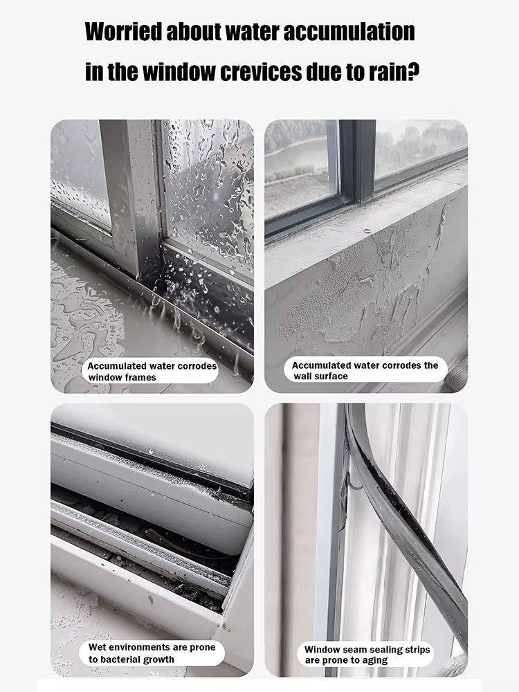 Aluminum Alloy Window Water Deflector  Waterproof Blocking Bar  Sealing Strip For Home Windows 3