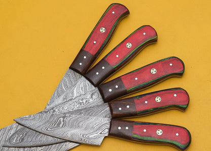Razor Sharp Handmade Damascus Chef Knives 5Piece Kitchen Set 2