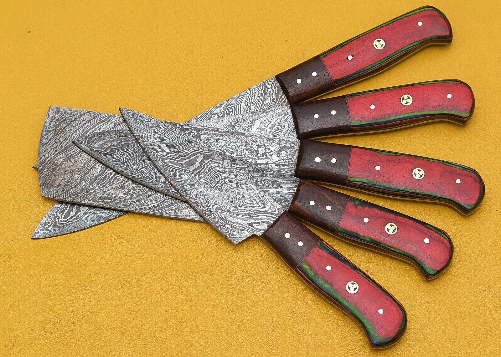 Razor Sharp Handmade Damascus Chef Knives 5Piece Kitchen Set 3