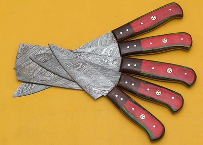Razor Sharp Handmade Damascus Chef Knives 5Piece Kitchen Set 3