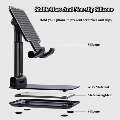 Foldable Portable Adjustable Phone Stand For Desk Compatible With IPhone And All Smartphones 5