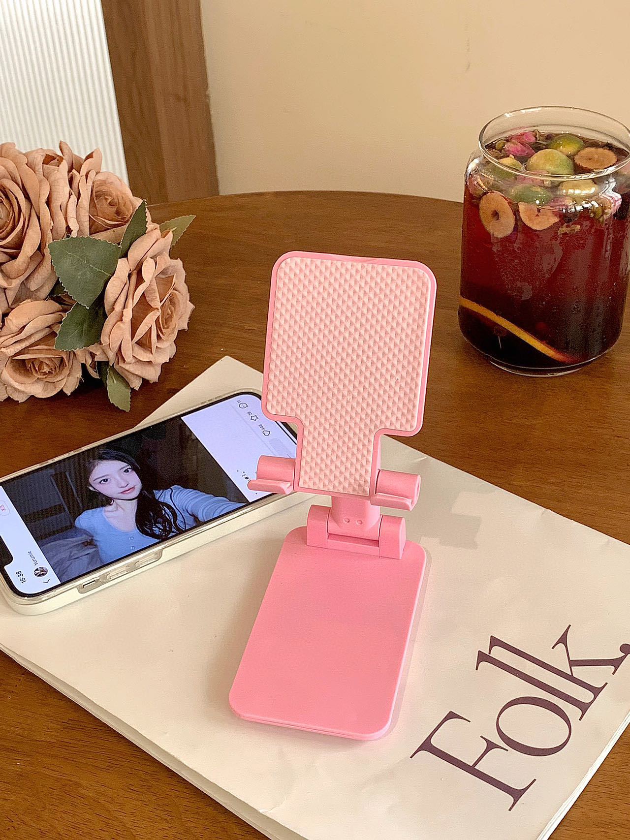 Foldable Portable Adjustable Phone Stand For Desk Compatible With IPhone And All Smartphones 8