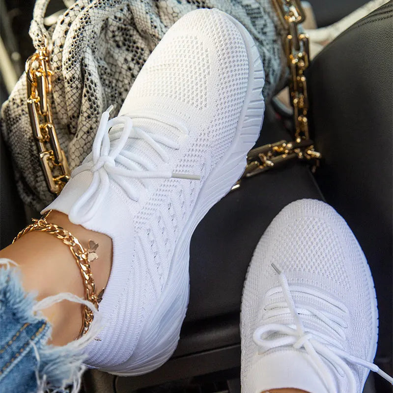 Breathable Women Sneakers Casual Lace Up Flats Summer Female Vulcanized Running Shoes Stylish Sport 1