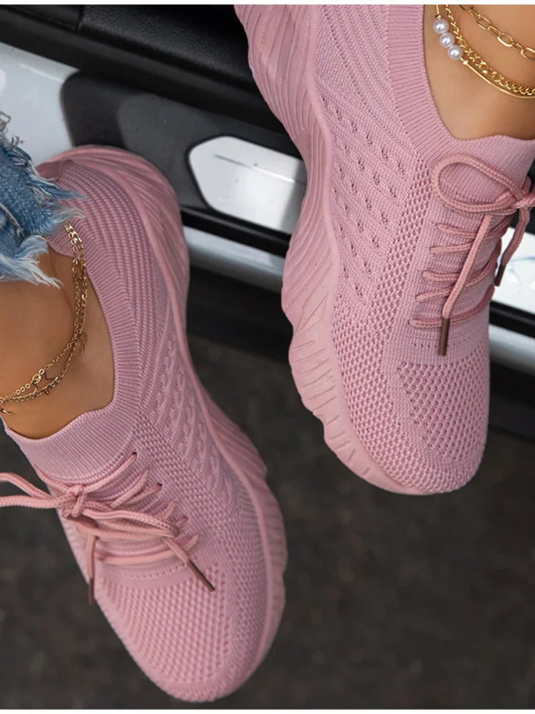 Breathable Women Sneakers Casual Lace Up Flats Summer Female Vulcanized Running Shoes Stylish Sport 9