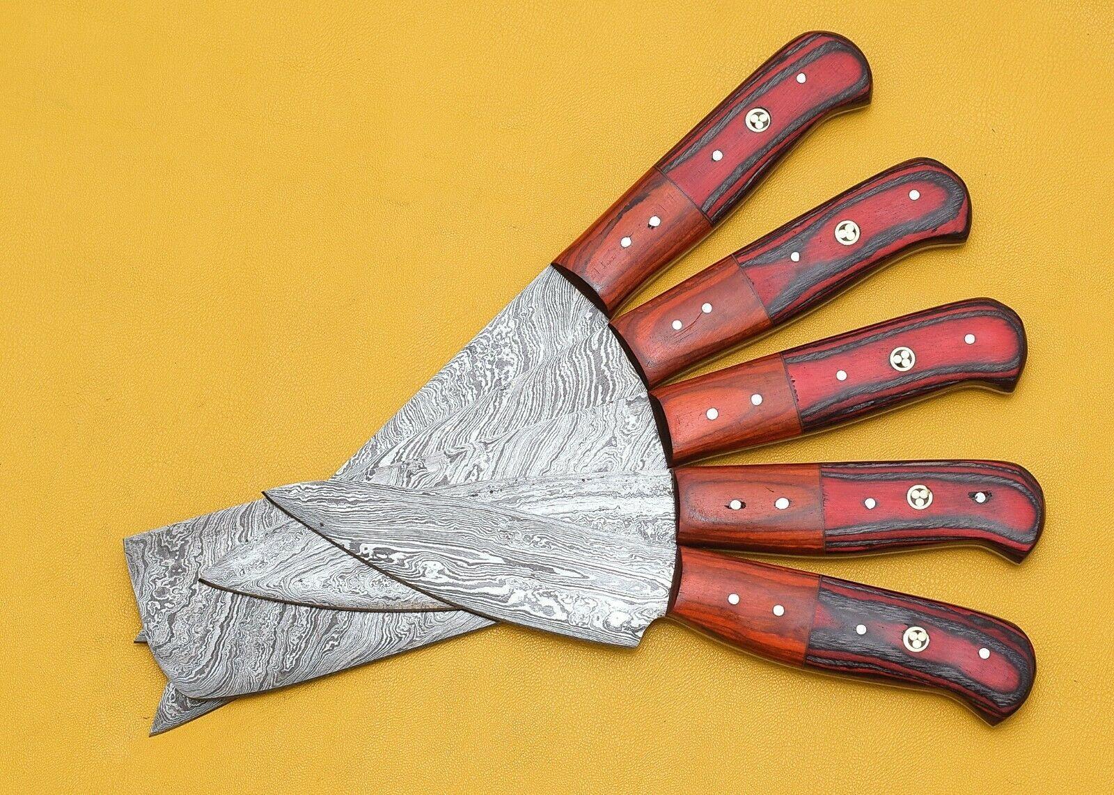 Exclusive Handmade Damascus Kitchen Knives Set Of 5  Premium Quality 2