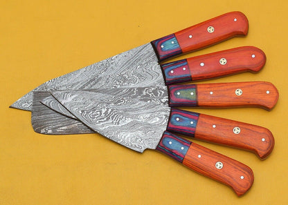 Exclusive Handmade Damascus Kitchen Knives Set Of 5 1