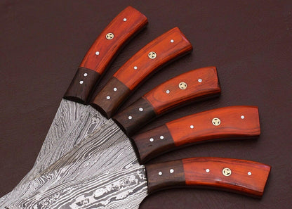 Master Chef Handmade Damascus Knives Set  Kitchen Collection Of 5 3