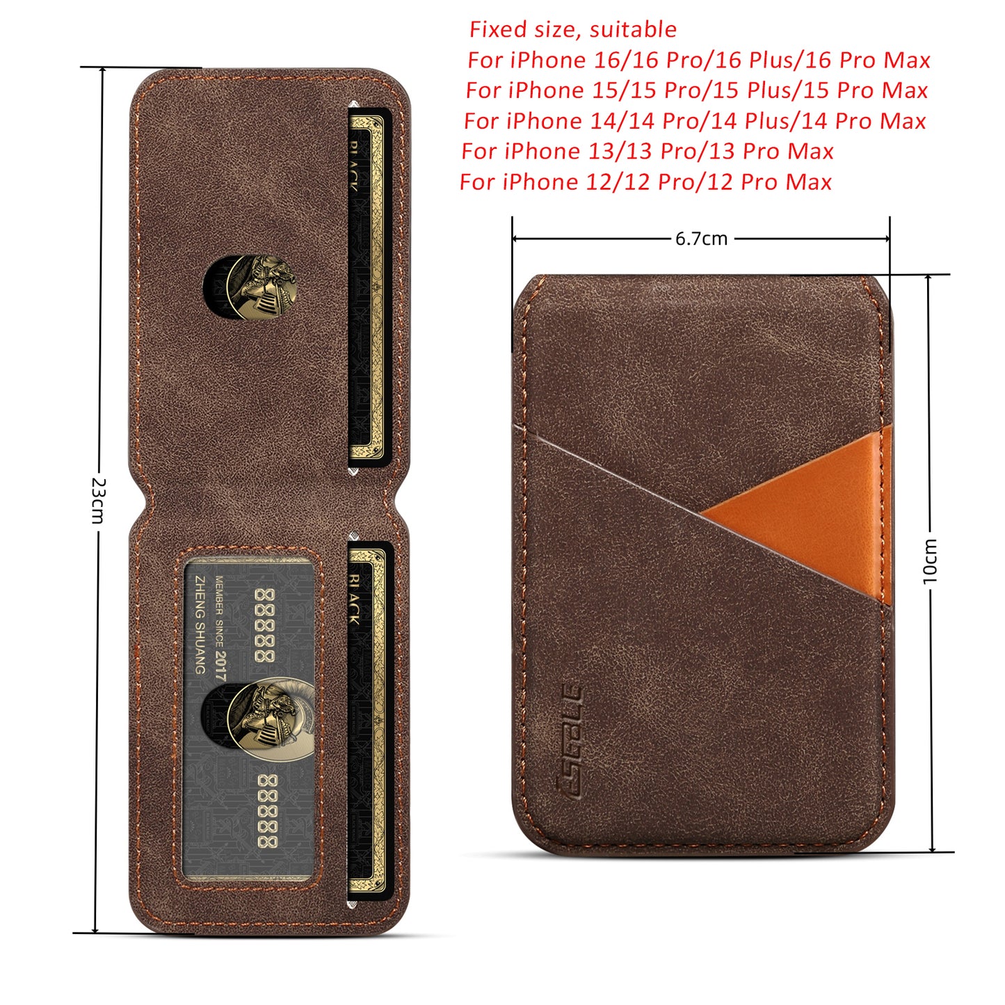 Magnetic Phone Holder Detachable Leather Wallet Stand NonSlip ID Card Cover For MagSafe IPhone 2
