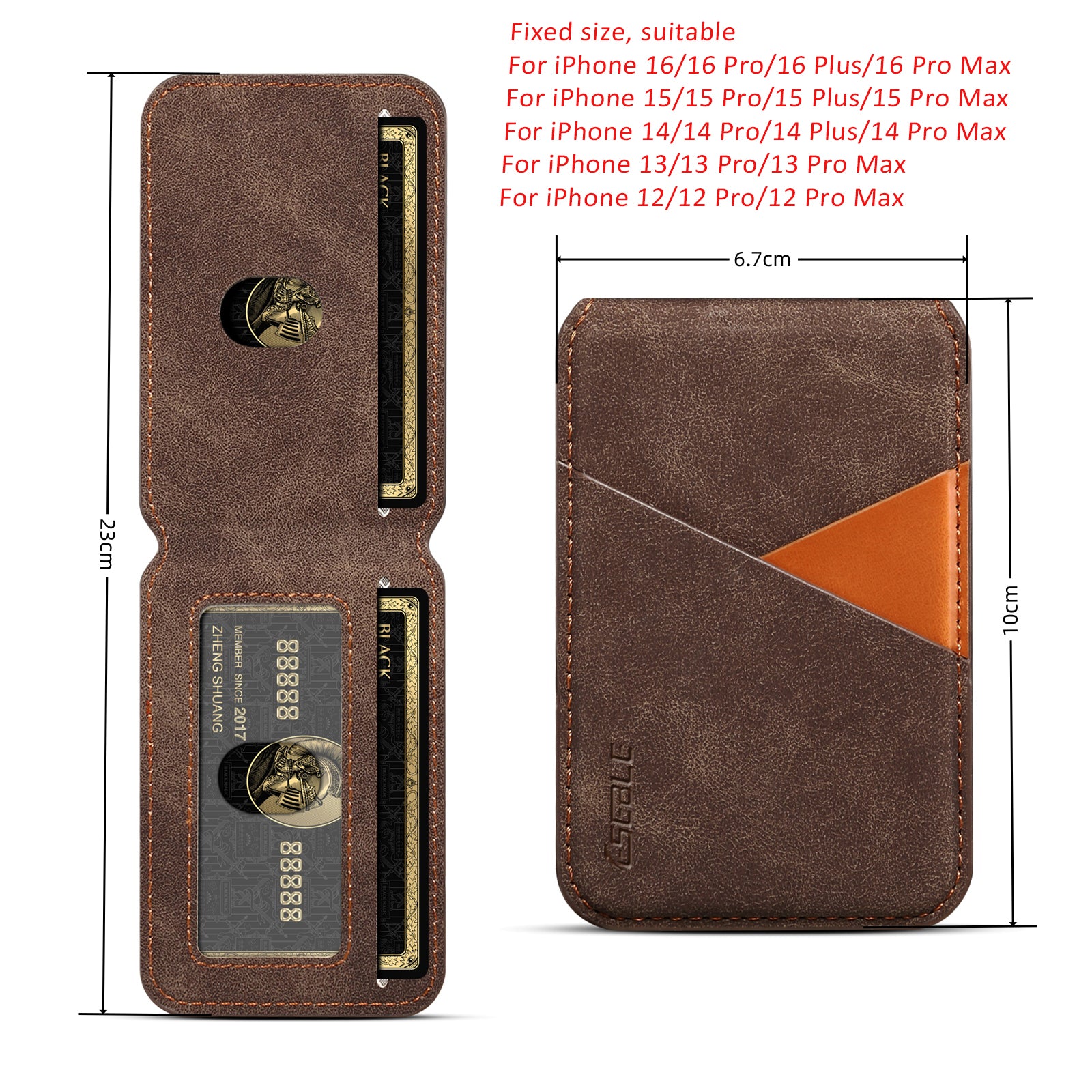 Magnetic Phone Holder Detachable Leather Wallet Stand NonSlip ID Card Cover For MagSafe IPhone 2