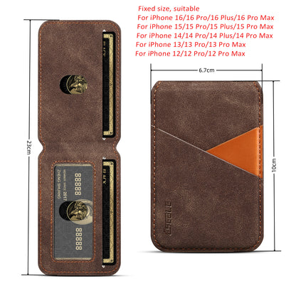Magnetic Phone Holder Detachable Leather Wallet Stand NonSlip ID Card Cover For MagSafe IPhone 2