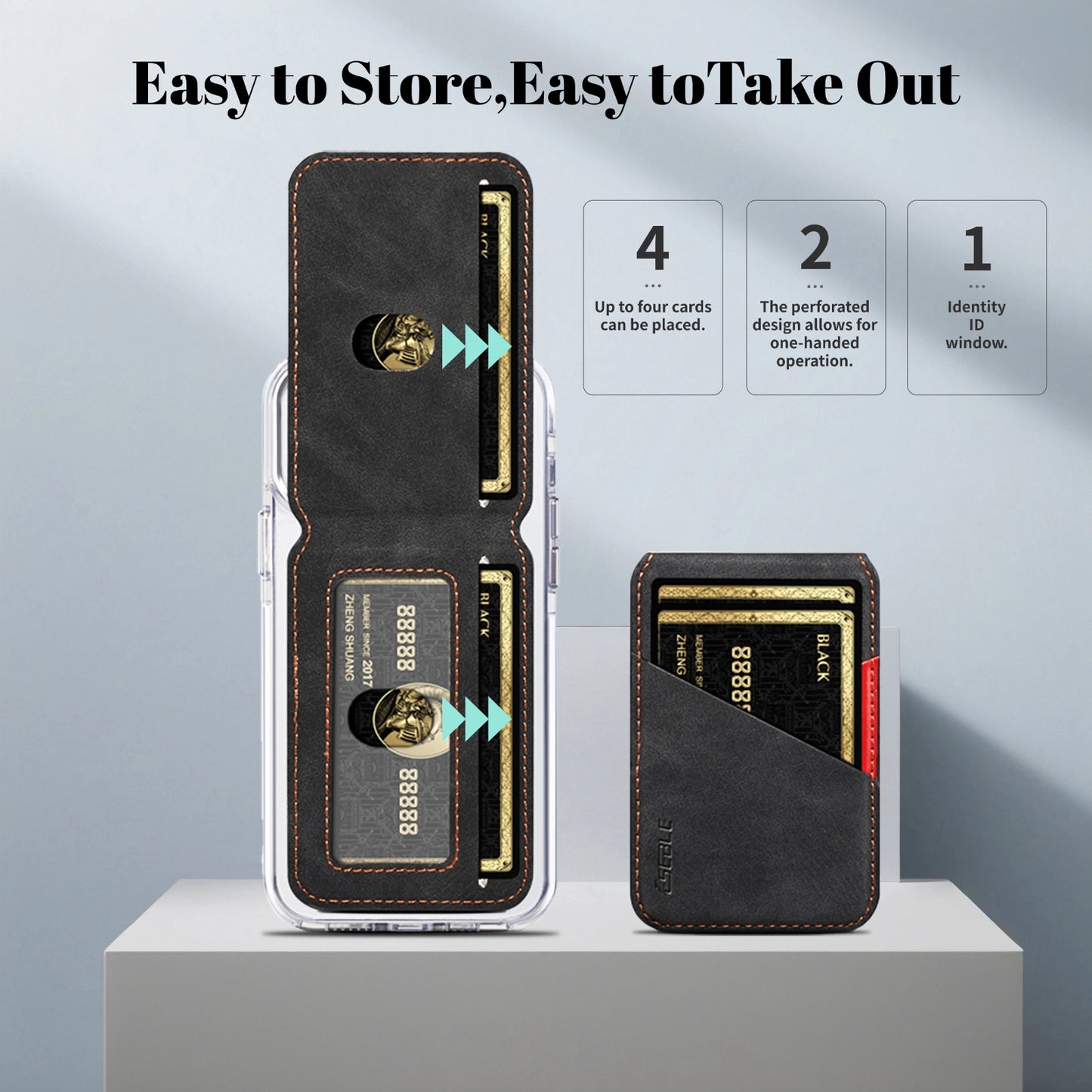 Magnetic Phone Holder Detachable Leather Wallet Stand NonSlip ID Card Cover For MagSafe IPhone 3