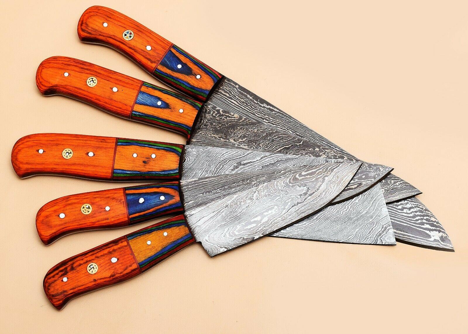 Culinary Masterpiece  Handmade Damascus 5Piece Knife Set 3