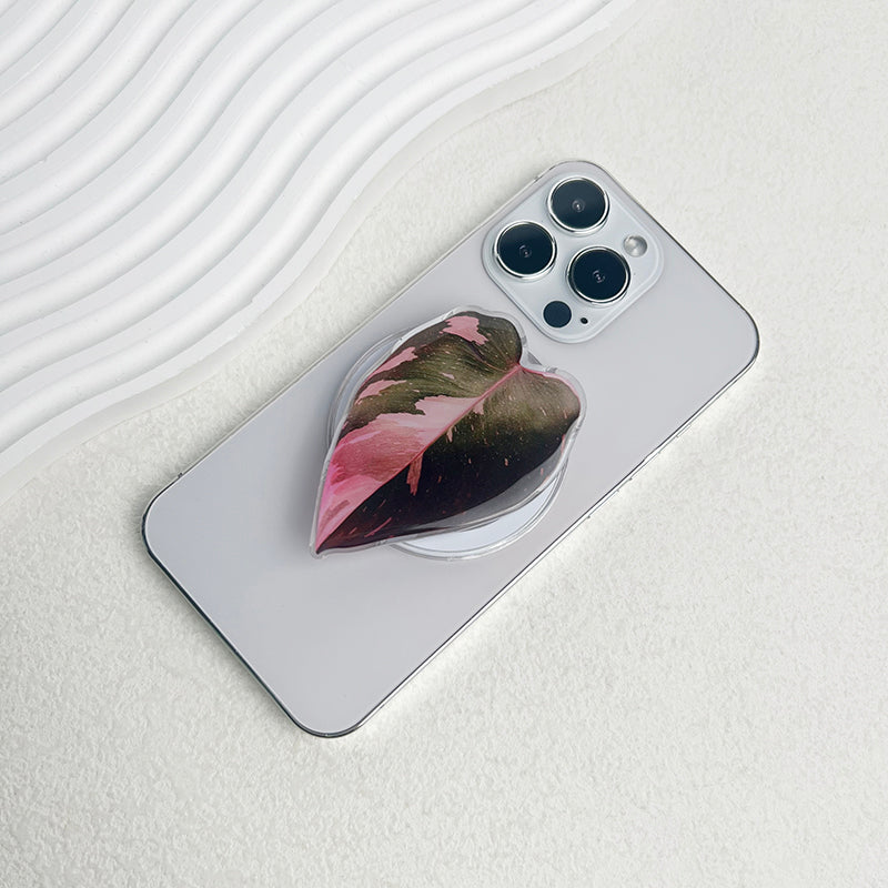 Magnetic Plant Leaf Folding Mobile Phone Grip Holder Socket, Pocket Support for Magsafe iPhone, Samsung Mac Safe