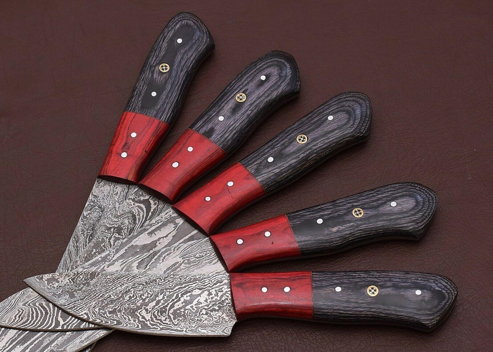 Professional Chef Damascus Steel Knife Set Of 5  Handmade Quality 3