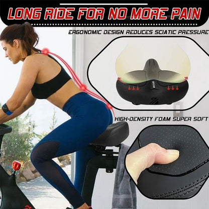 Oversized Bicycle Saddle with Shock Absorption and Soft Seat Cushion