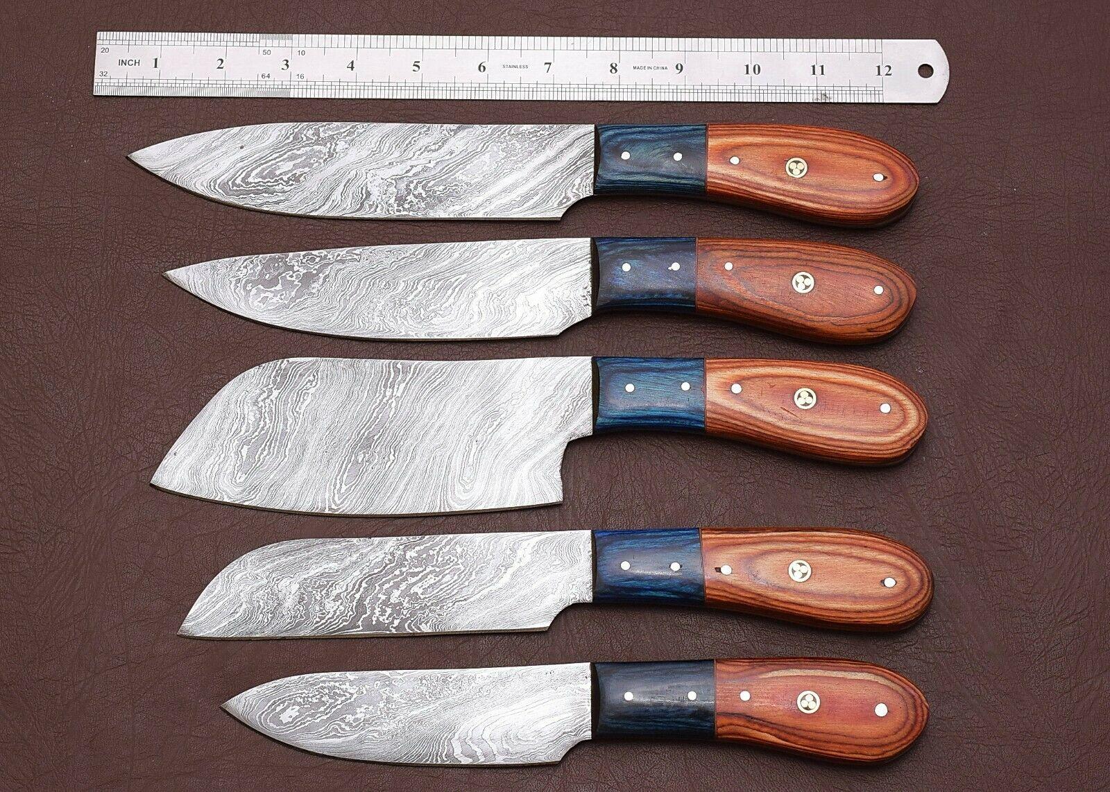 Premium Damascus Steel Knives  5Piece Chef Set For Kitchen Experts 3