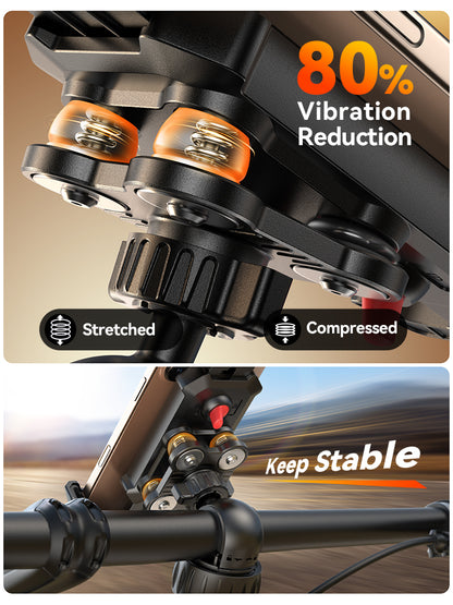 Quick Install Bicycle Motorcycle Phone Mount, Anti Shake Bike Phone Holder, Vibration Dampener for 4.7 to 7 inch Phones
