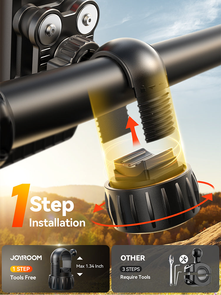 Quick Install Bicycle Motorcycle Phone Mount, Anti Shake Bike Phone Holder, Vibration Dampener for 4.7 to 7 inch Phones