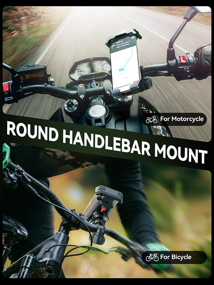 Quick Install Bicycle Motorcycle Phone Mount, Anti Shake Bike Phone Holder, Vibration Dampener for 4.7 to 7 inch Phones