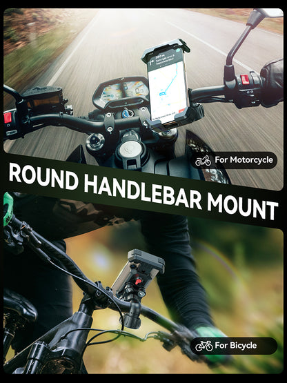 Quick Install Bicycle Motorcycle Phone Mount, Anti Shake Bike Phone Holder, Vibration Dampener for 4.7 to 7 inch Phones