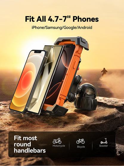 Quick Install Bicycle Motorcycle Phone Mount, Anti Shake Bike Phone Holder, Vibration Dampener for 4.7 to 7 inch Phones