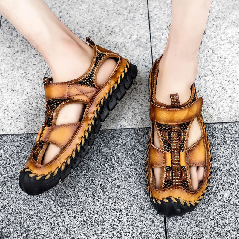 Luxury Summer Sandals Leather Outdoor Men Beach Shoes Breathable Casual Sandals Nonslip Slippers Fo 4