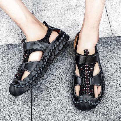 Luxury Summer Sandals Leather Outdoor Men Beach Shoes Breathable Casual Sandals Nonslip Slippers Fo 2