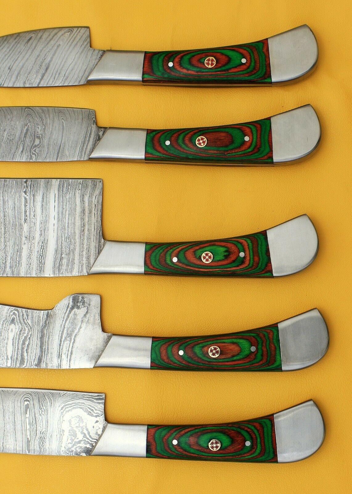 5Piece Handmade Damascus Chef Knife Set  Kitchen Cutlery 2