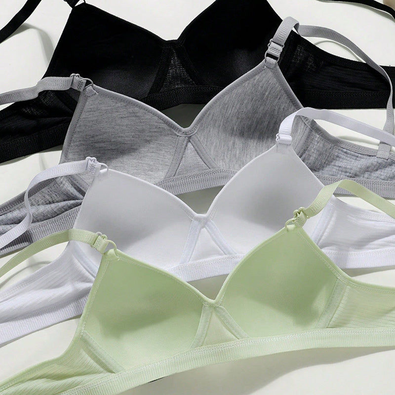 FallSweet Women's Wireless Bra, Seamless Comfort Bra, V-Shaped Gathering, Everyday T-Shirt Bra