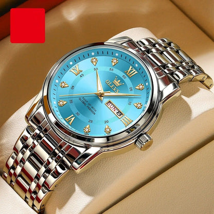 Diamond Accent Quartz Watch With Dual Calendar And Roman Dial 2