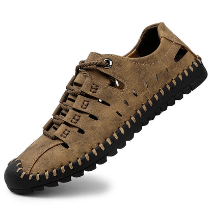 Comfortable Men Leather Sandals Summer Outdoor Casual Shoes Beach Walking Sneakers Male Casual Sand 8