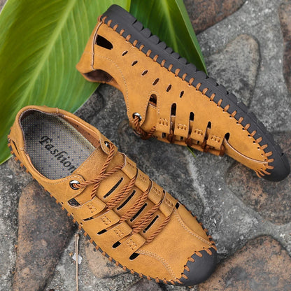 Comfortable Men Leather Sandals Summer Outdoor Casual Shoes Beach Walking Sneakers Male Casual Sand 3