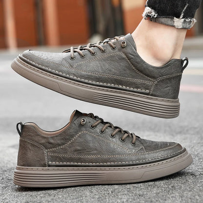 Genuine Leather Men Flats, Fashion Handmade Brand Men Casual Shoes, Luxury Soft Oxford Shoes, Outdoor Shoes Men Sneakers