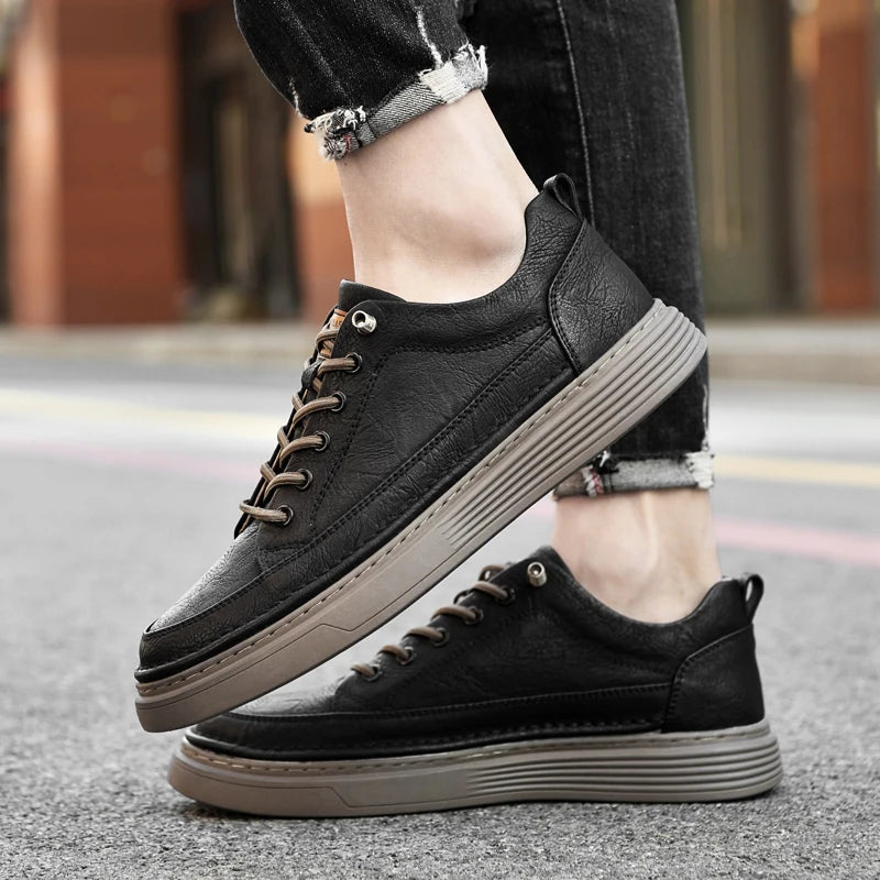 Genuine Leather Men Flats, Fashion Handmade Brand Men Casual Shoes, Luxury Soft Oxford Shoes, Outdoor Shoes Men Sneakers