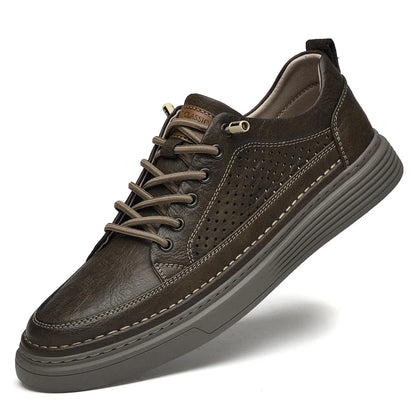 Genuine Leather Men Flats, Fashion Handmade Brand Men Casual Shoes, Luxury Soft Oxford Shoes, Outdoor Shoes Men Sneakers