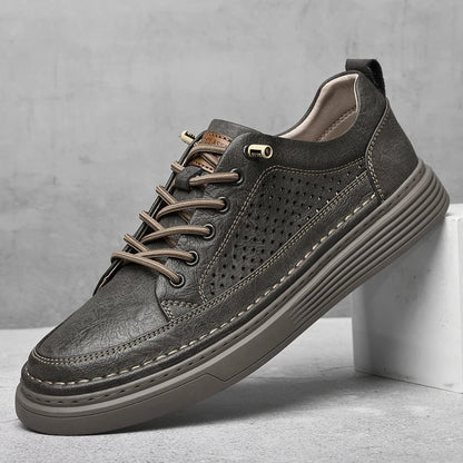 Genuine Leather Men Flats, Fashion Handmade Brand Men Casual Shoes, Luxury Soft Oxford Shoes, Outdoor Shoes Men Sneakers