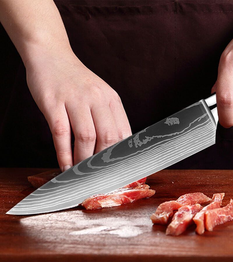Premium Japanese Style Damascus Steel Chef Knives Set Of 6 With Case 3