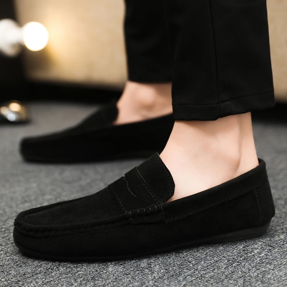 Mens Loafers Lightweight Breathable Canvas Slip On Lazy Shoes, Designer Inspired Flat Shoes, Comfortable Driving Shoes