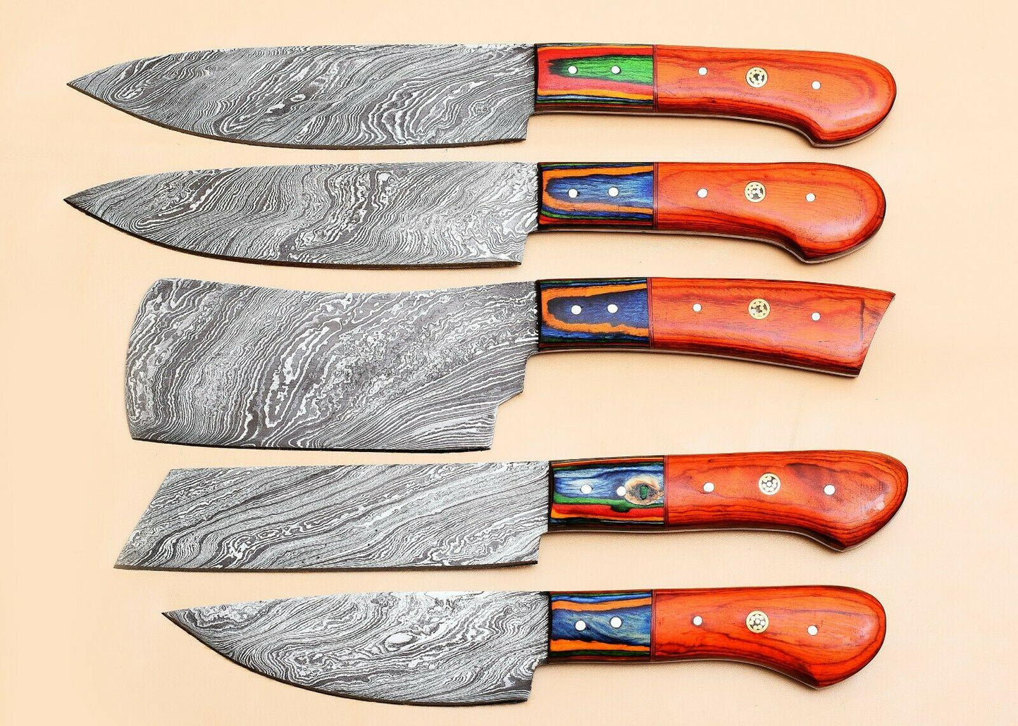 Premium Damascus Steel Chef Knife Set | 512 Layer Blades