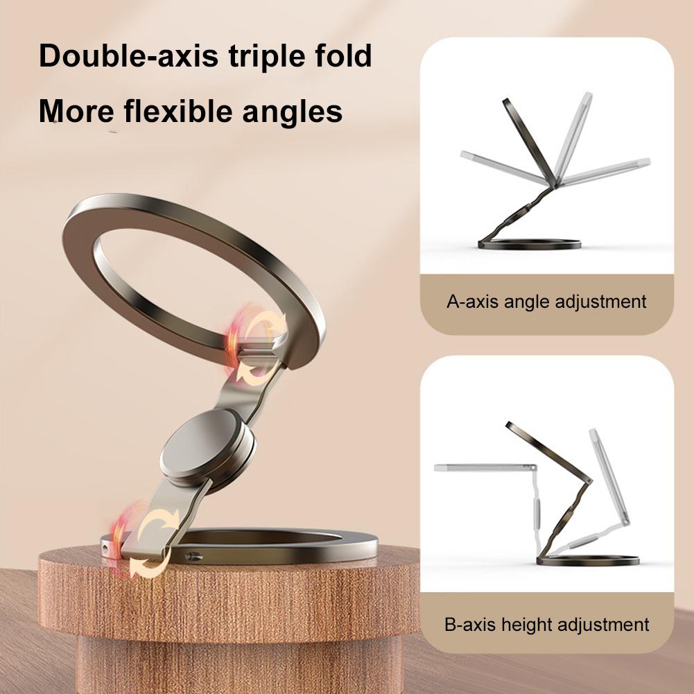 Magsafe Folding Portable Metal Finger Ring Stand for iPhone, Mobile Phone 360 Rotation Magnetic Holder