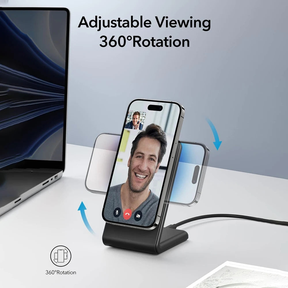 15W Fast Charging Magnetic Wireless Charger for MagSafe Dock Stand, for iPhone